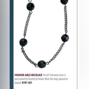 Park Lane Black Beaded Necklace Minimalist Design